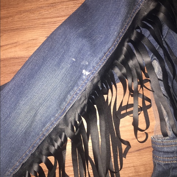 Scarab printed fringe jacket with mesh yolks - Picture 4 of 8